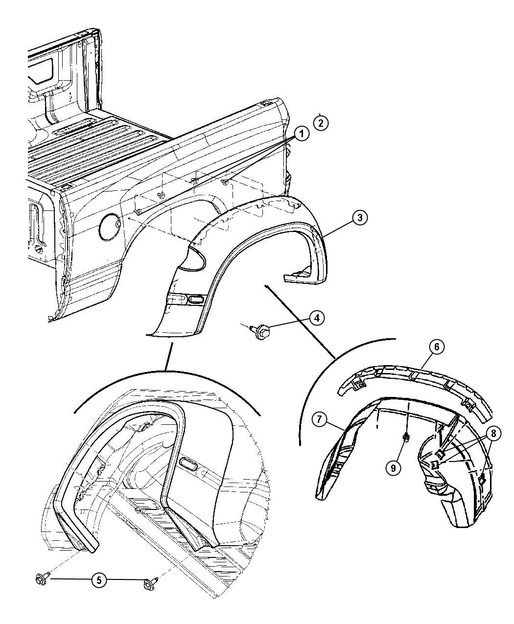 Rear Dually Fender. Diagram