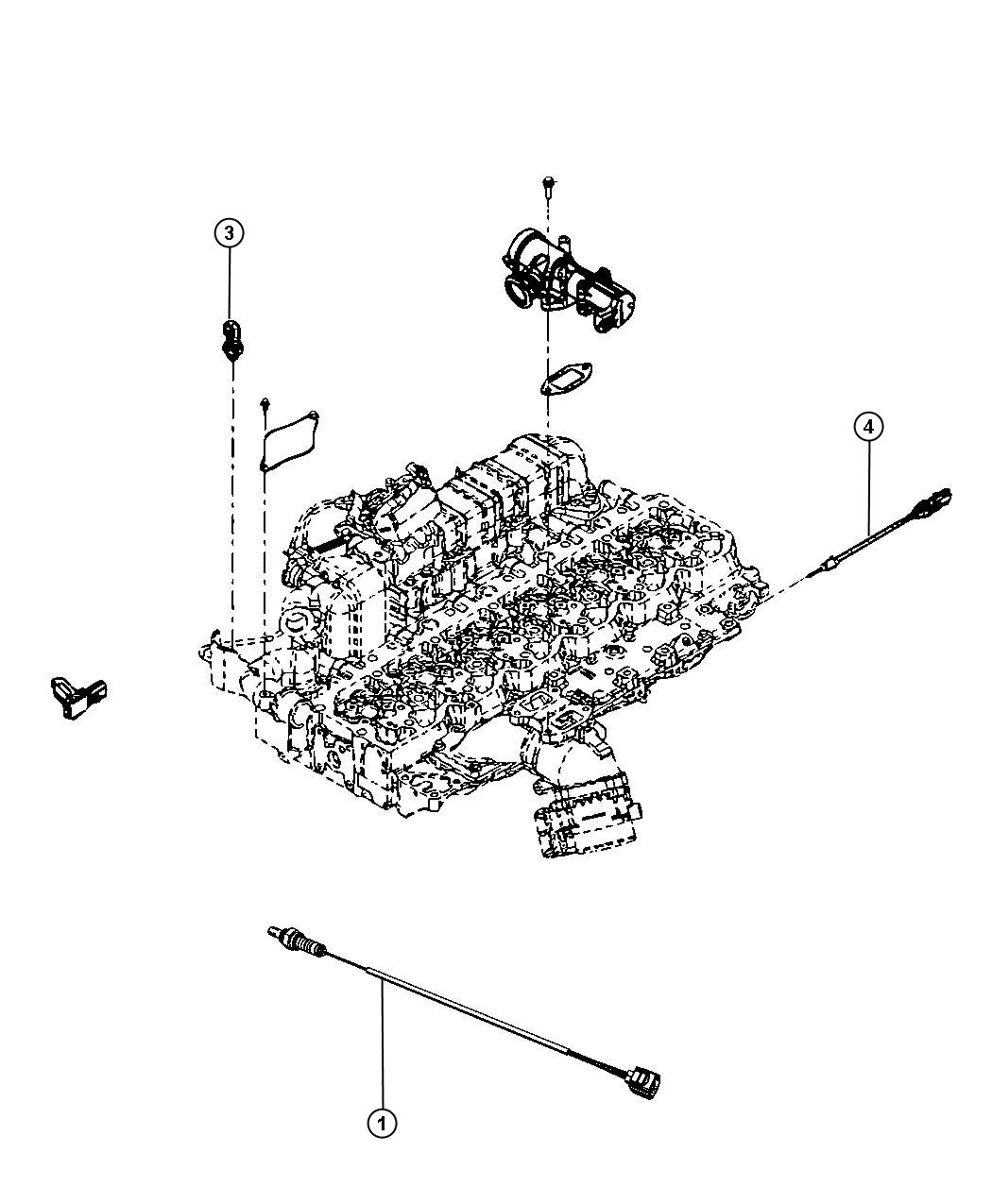 Diagram Sensors Exhaust and Oxygen Diesel. for your Dodge Ram 3500  