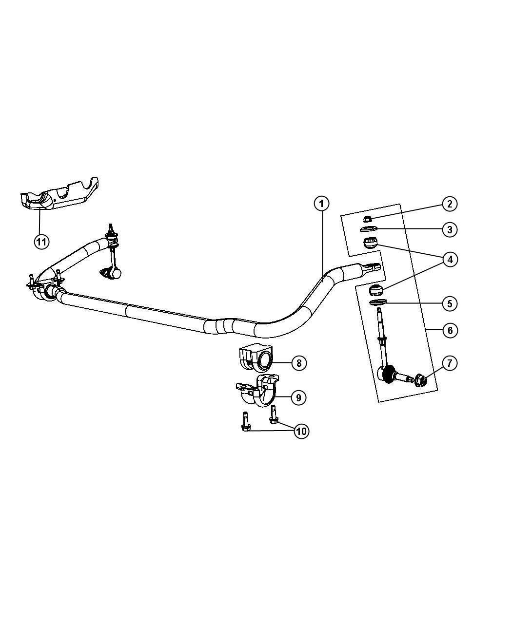 Diagram Stabilizer Bar,Front,D1 8. for your 2001 Chrysler 300  M 