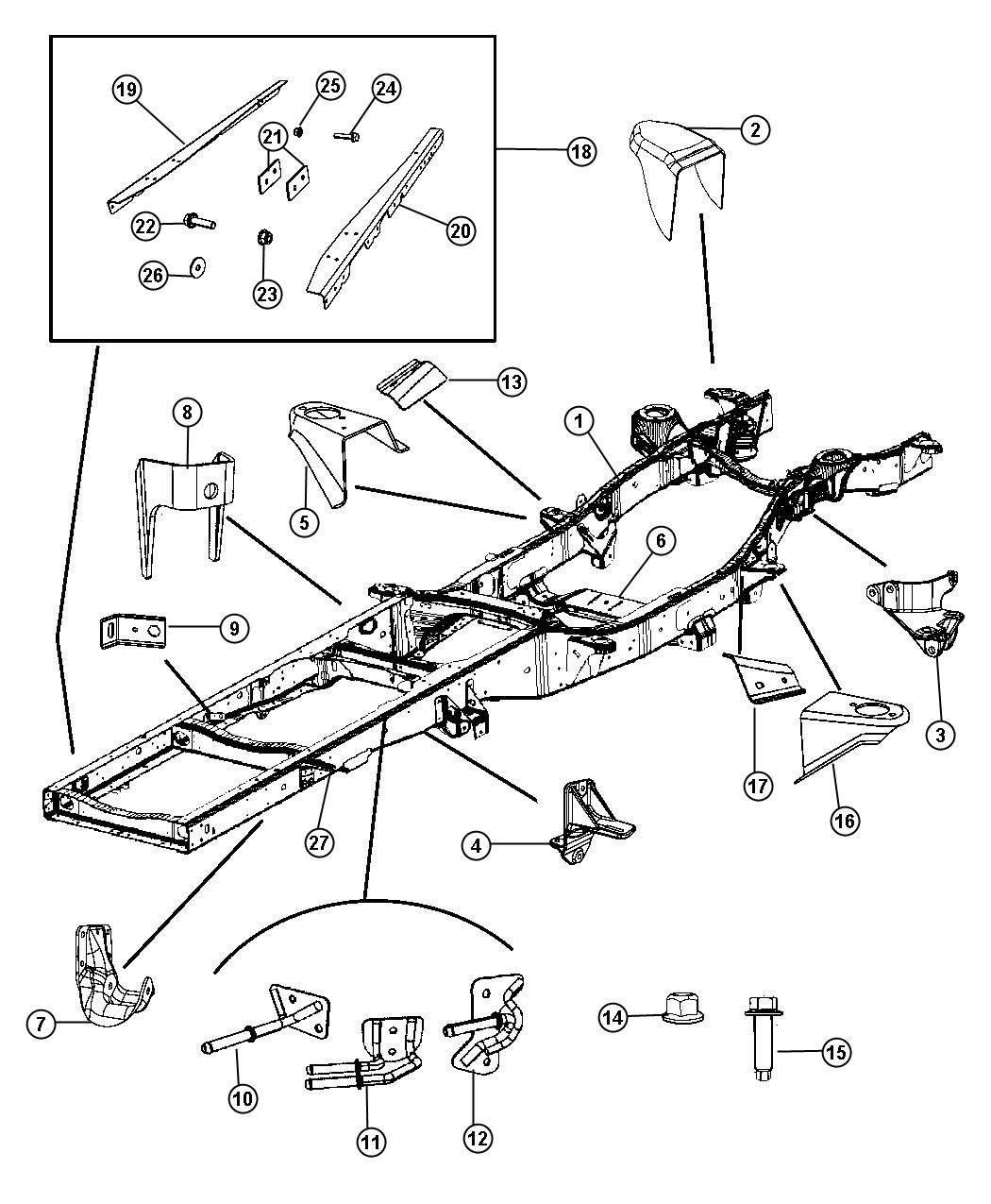 Diagram Frame, Complete. for your 2010 Dodge Ram 1500   