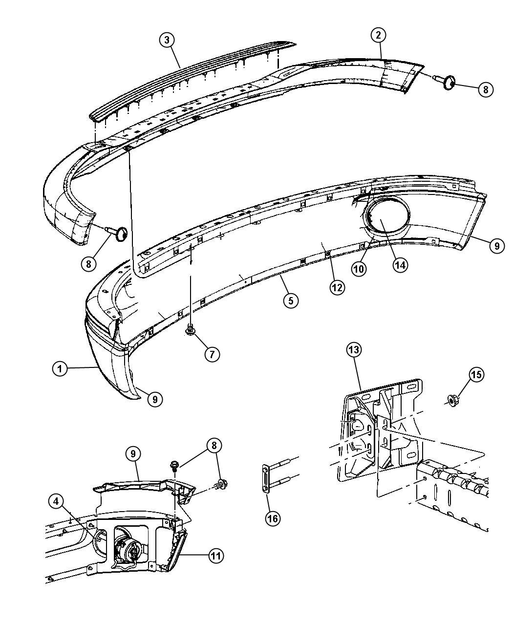 Diagram Fascia, Front. for your Dodge Ram 5500  