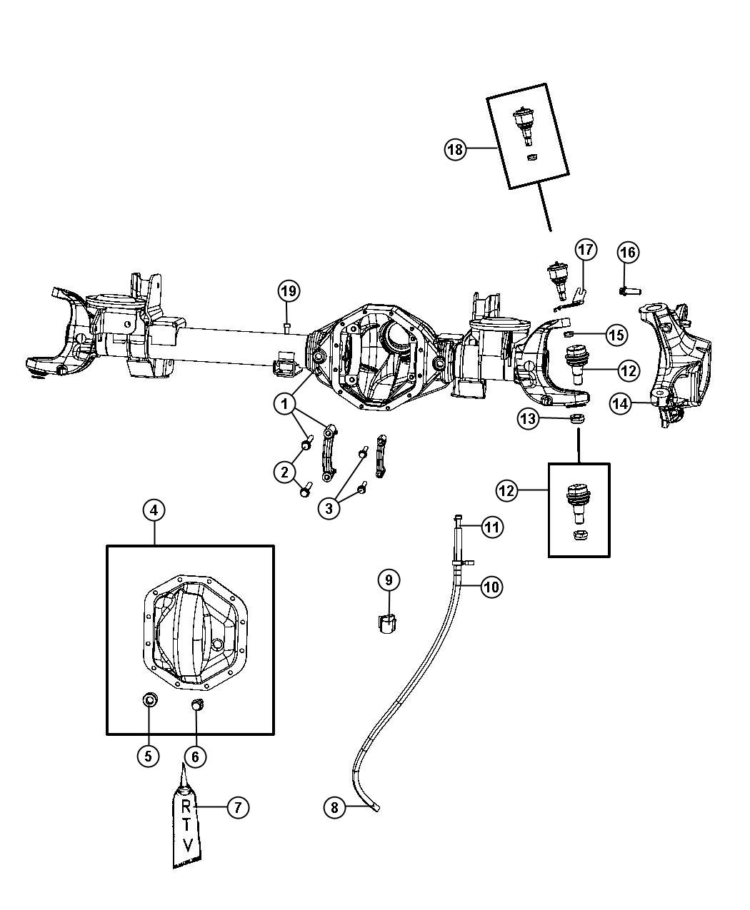 Diagram Housing and Vent,Front Axle. for your Dodge Ram 5500  