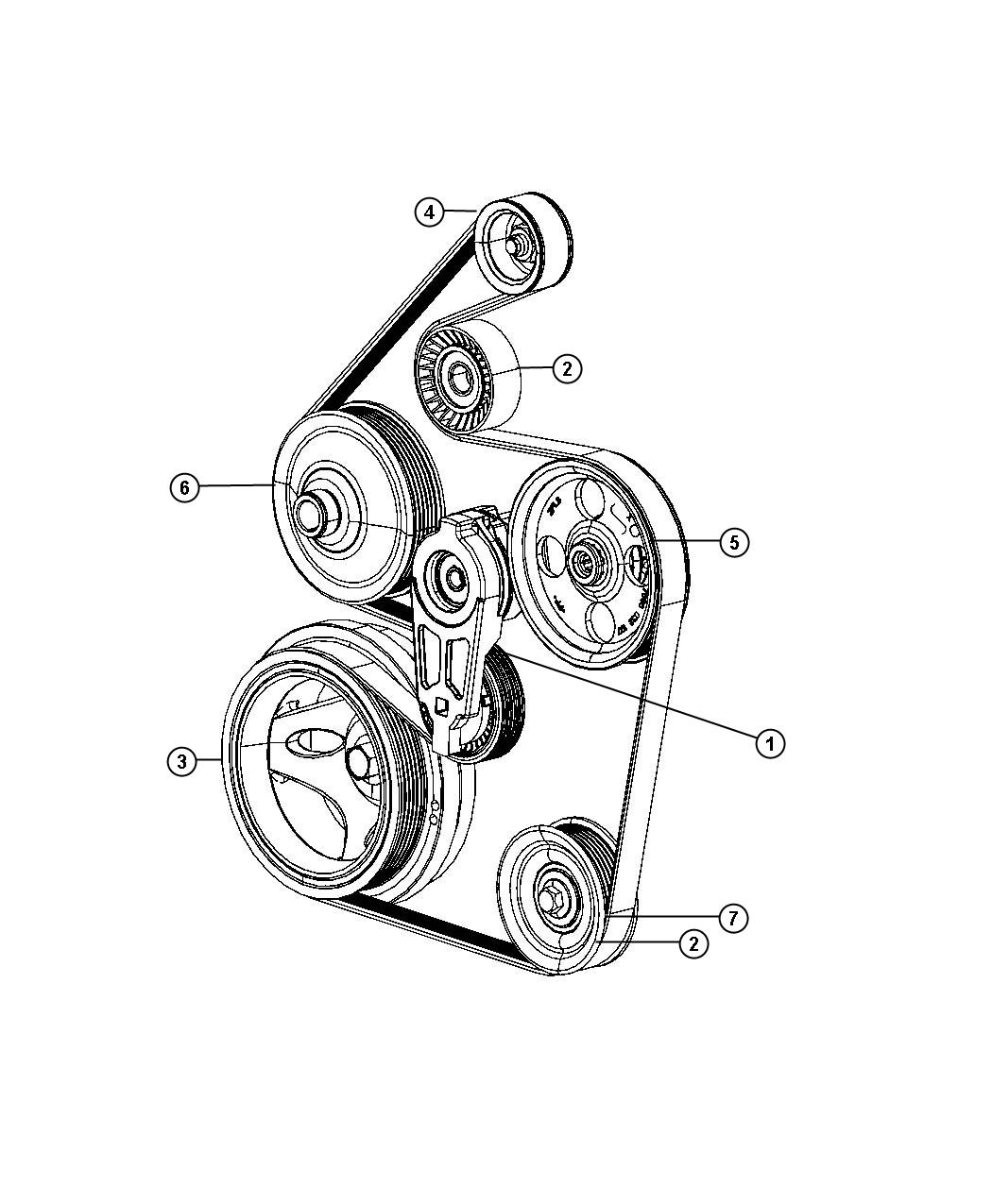 Diagram Pulley and Related Parts. for your Dodge Ram 3500  