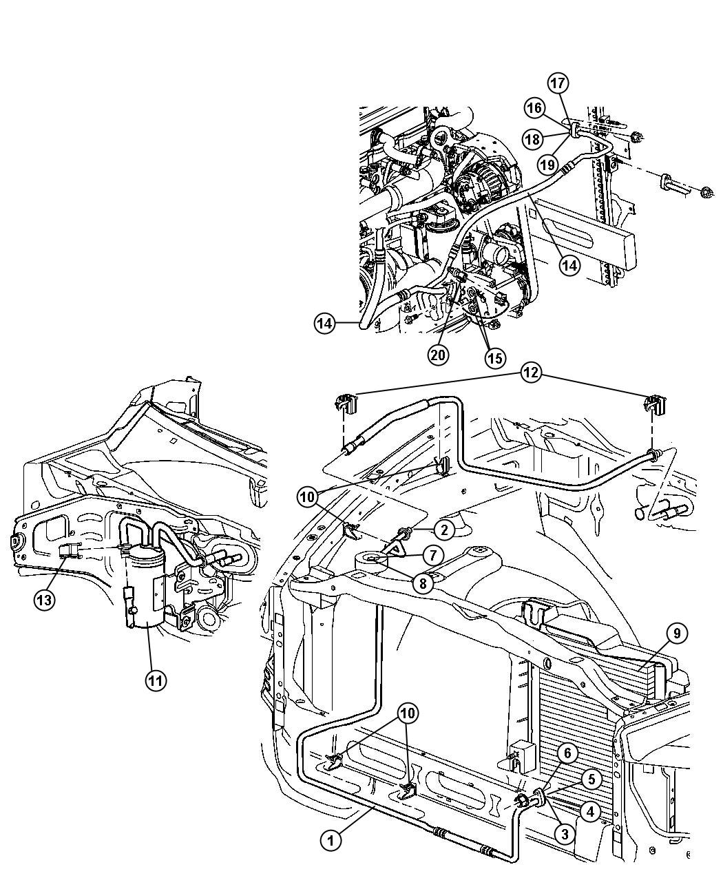 Diagram A/C Plumbing. for your 2005 Dodge Ram 1500   