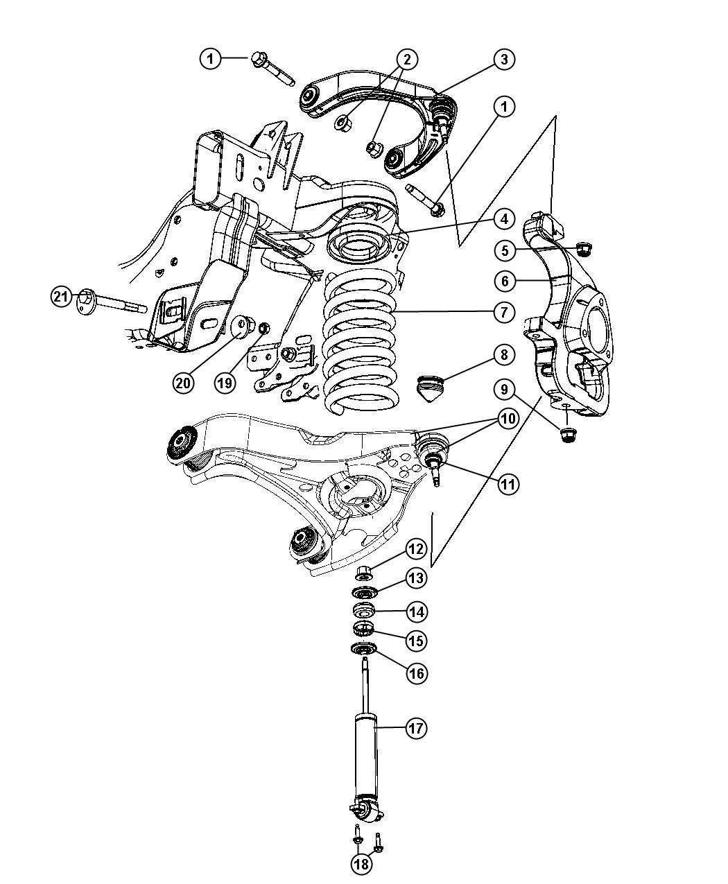 Diagram Suspension,Front,DX 1. for your Dodge