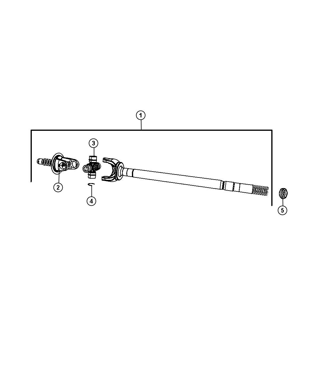 Diagram Axle Shafts, Front, DC 8. for your Dodge