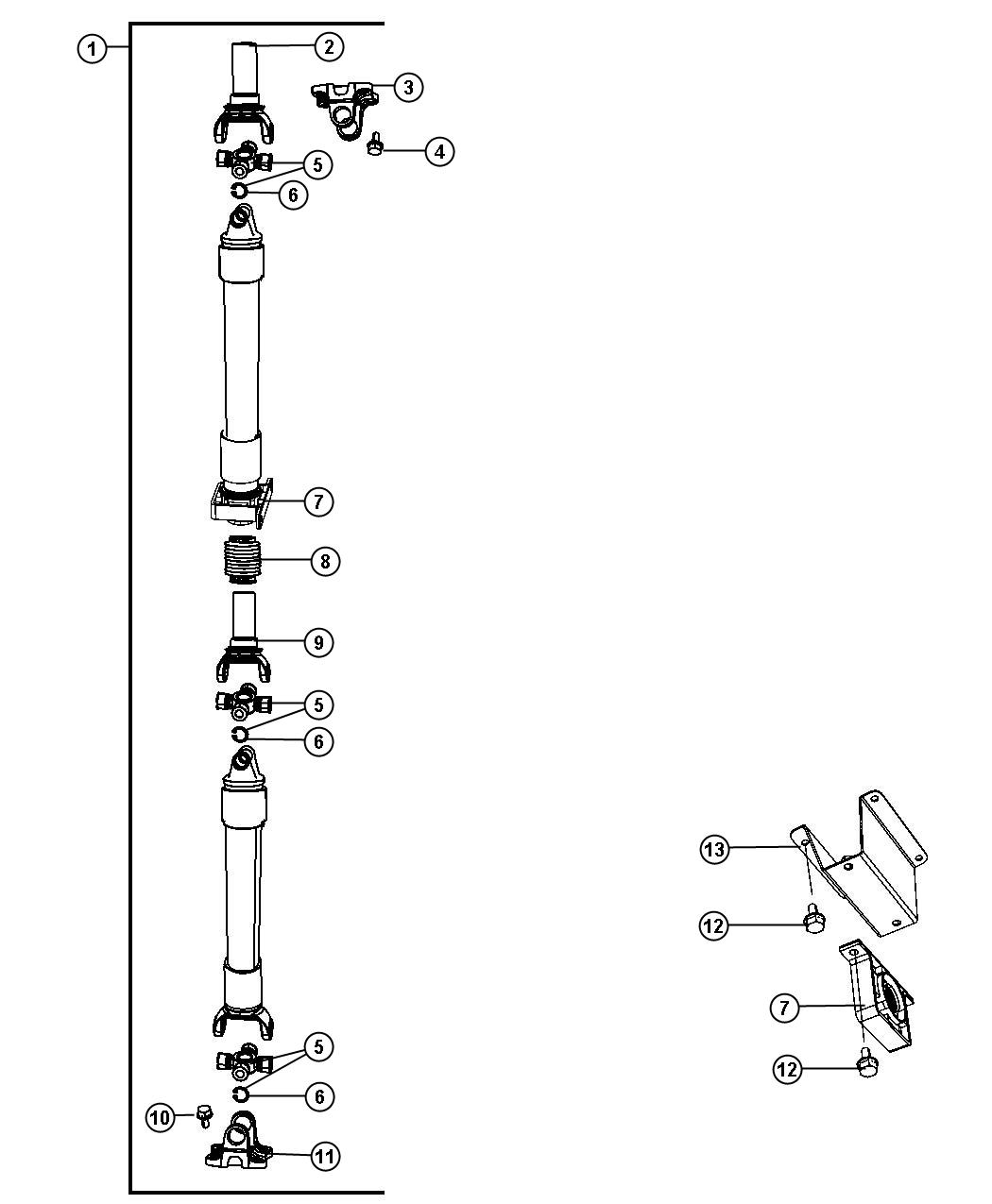 Diagram Shaft,Drive, Rear, 2-Piece, DC 3. for your Chrysler 300  M