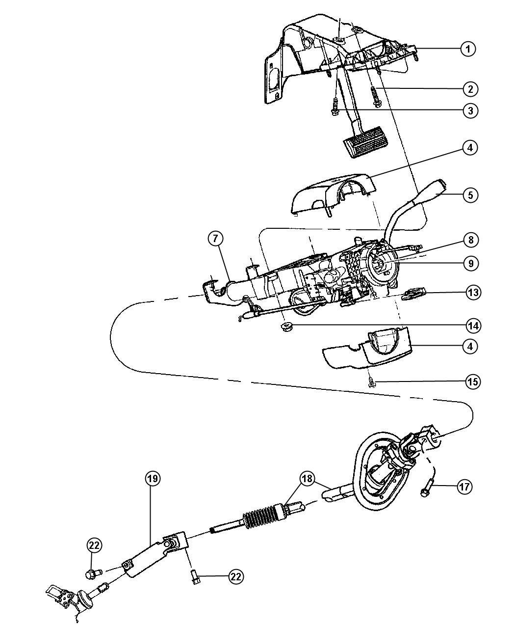 Diagram Steering Column Assembly. for your 2010 Ram 1500   