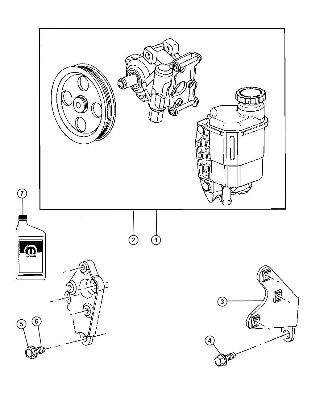 Diagram Power Steering Pump. for your 2004 Chrysler 300  M 