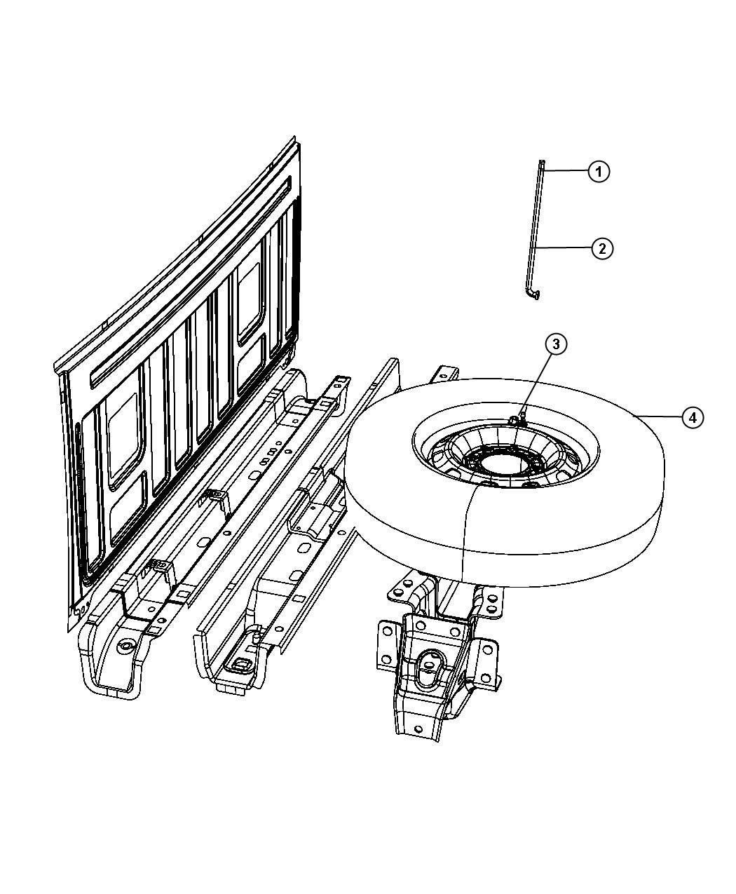 Diagram Spare Tire Stowage. for your 2018 Ram 2500   