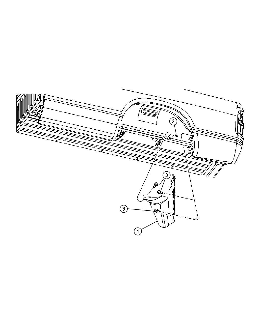 Diagram Rear Wheelhouse Shields. for your Dodge Ram 2500  