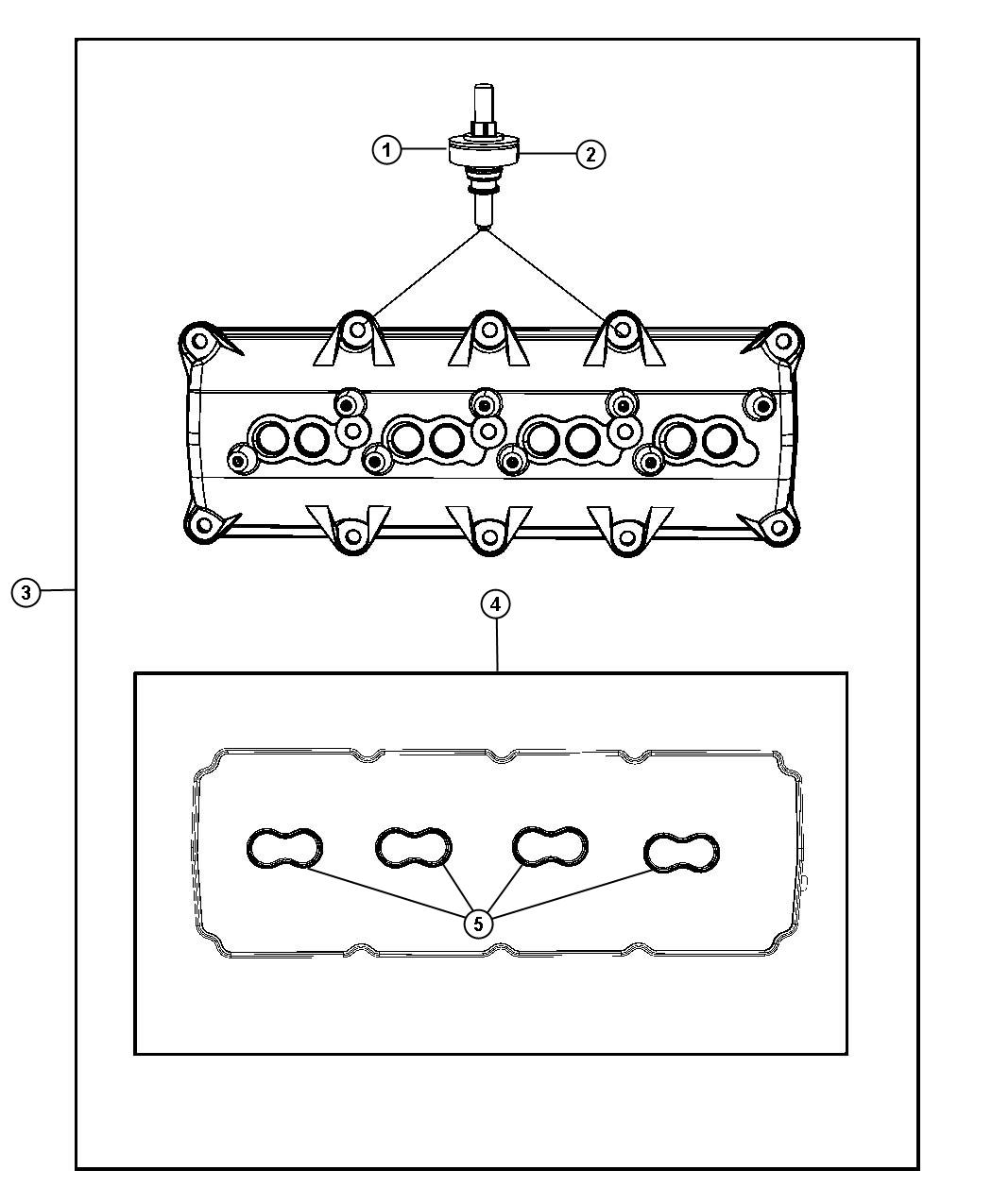 Diagram Cylinder Head Covers 6.1L [6.1L V8 SRT HEMI ENGINE]. for your Chrysler