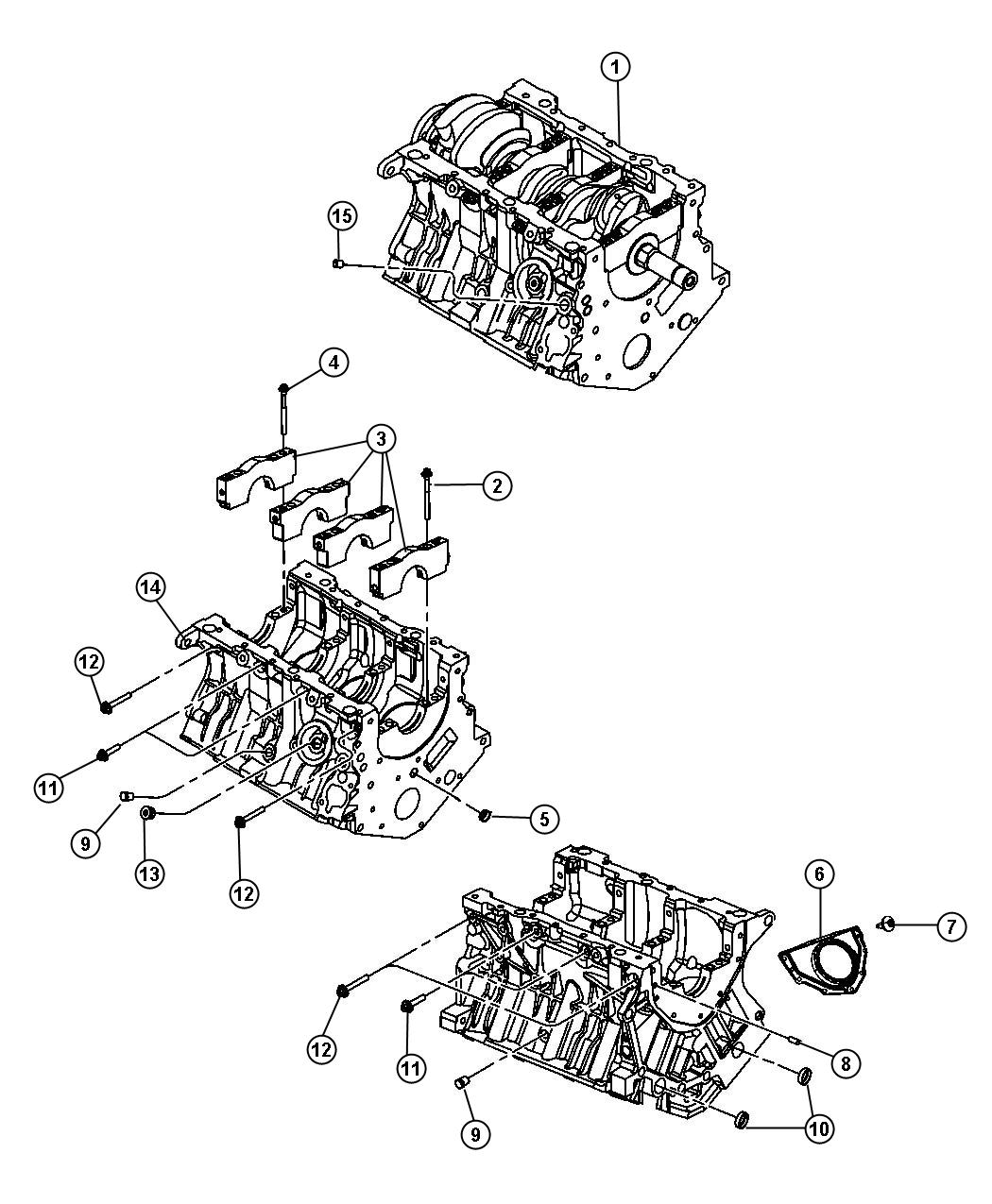 Engine Cylinder Block And Hardware 3.5L [3.5L V6 HIGH OUTPUT 24V MPI ENGINE]. Diagram