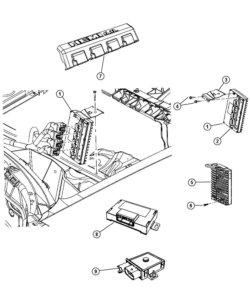 Modules Engine Compartment. Diagram