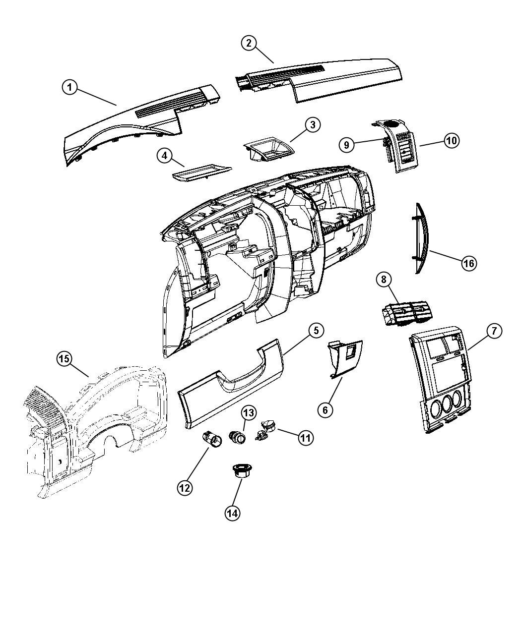 Diagram Instrument Panel Trim. for your 2000 Chrysler 300  M 