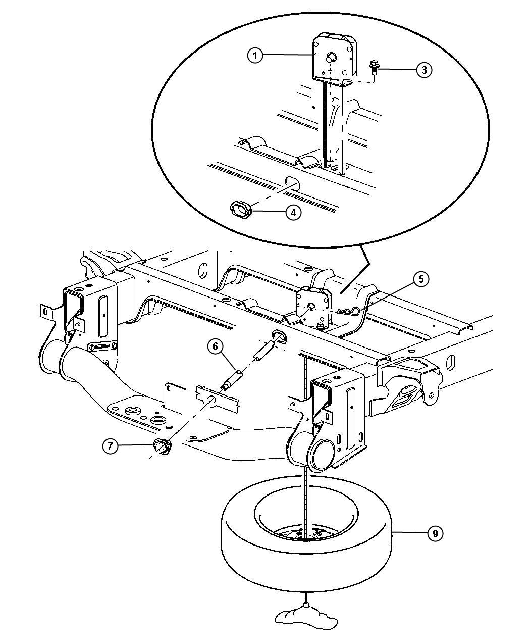 Diagram Spare Tire Stowage. for your 2018 Ram 2500   