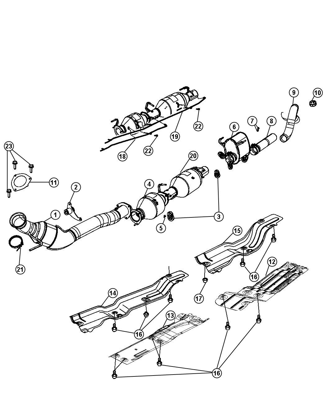 Diagram Exhaust System 6.7L [6.7L Cummins Turbo Diesel Engine]. for your Dodge Ram 2500  