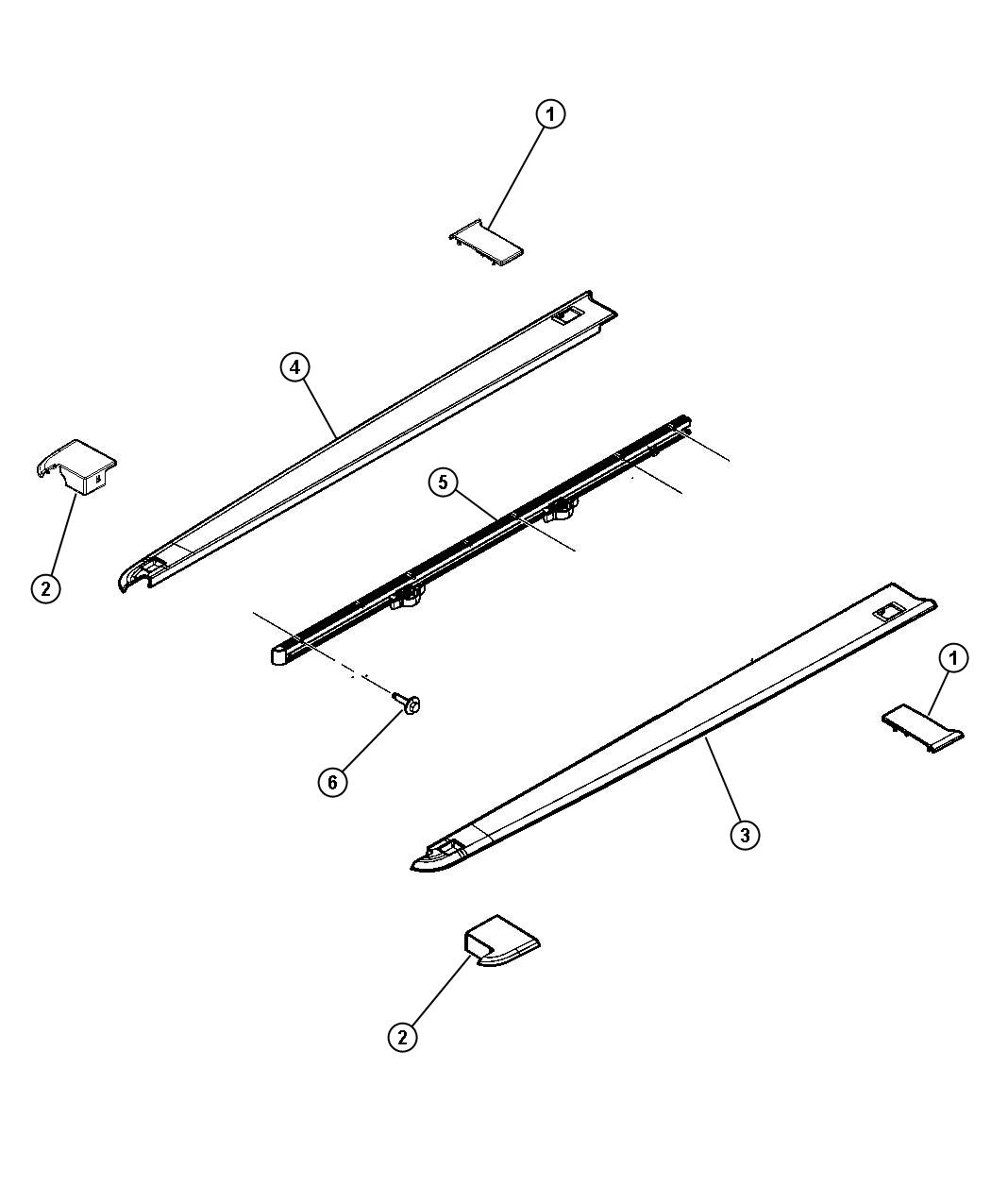 Diagram Pick-up Box, Rail Caps. for your Chrysler 300  M