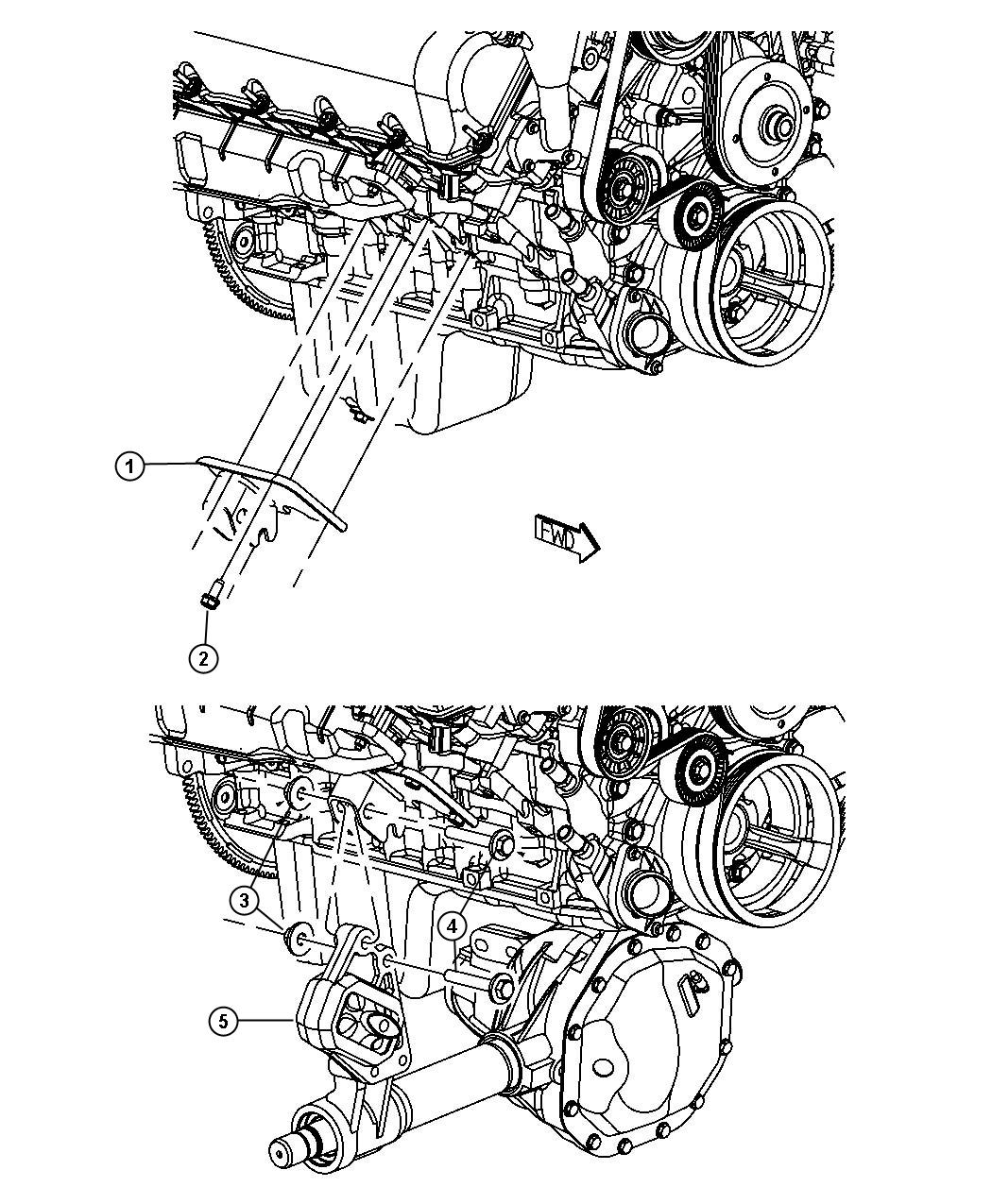 Diagram Engine Mounting Right Side AWD/4WD 3.7L [3.7L V6 Engine]. for your 2000 Chrysler 300  M 