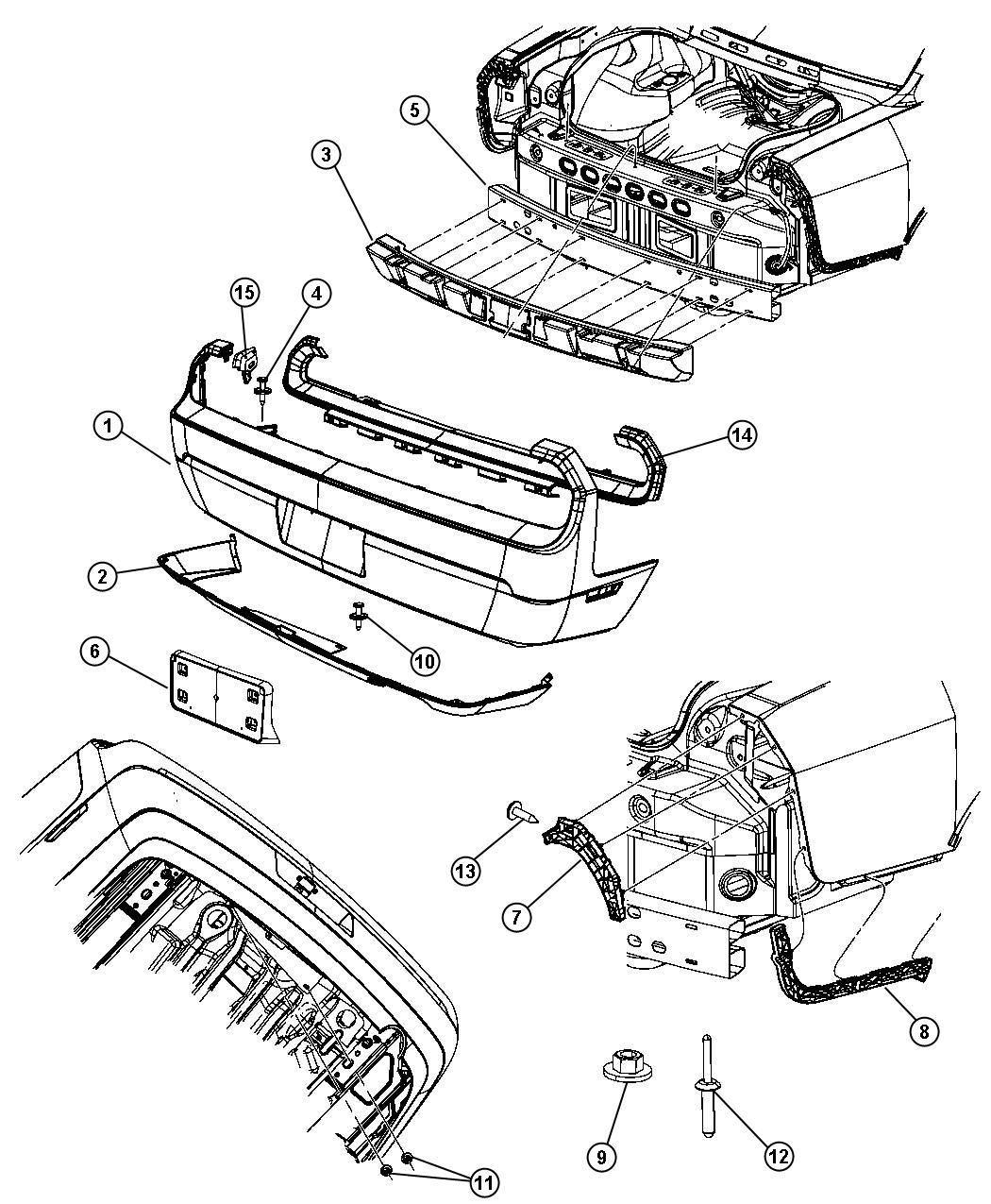 Diagram Fascia, Rear. for your 2001 Chrysler 300  M 