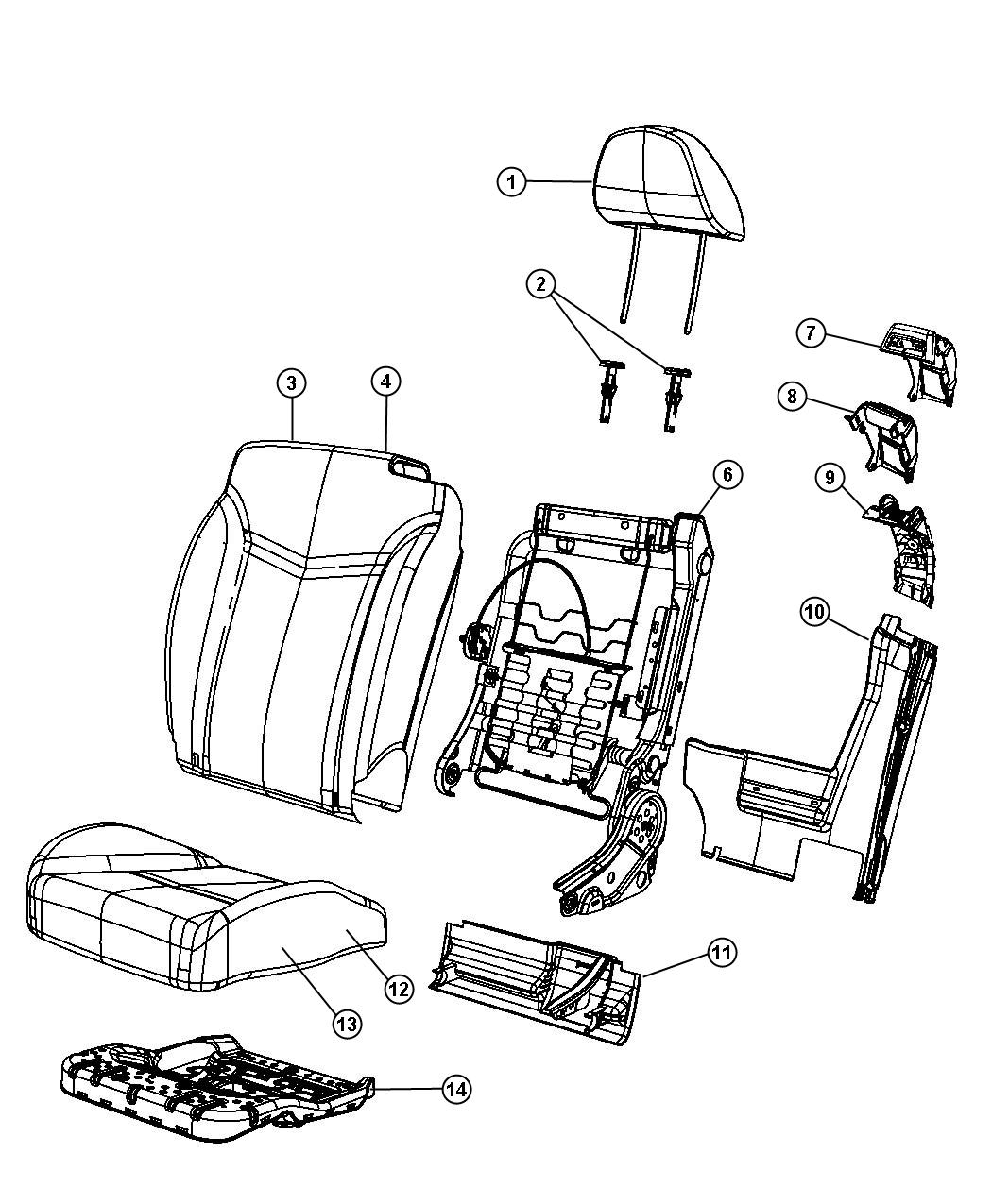 Front Seat - Bucket -Trim Code [H8]. Diagram