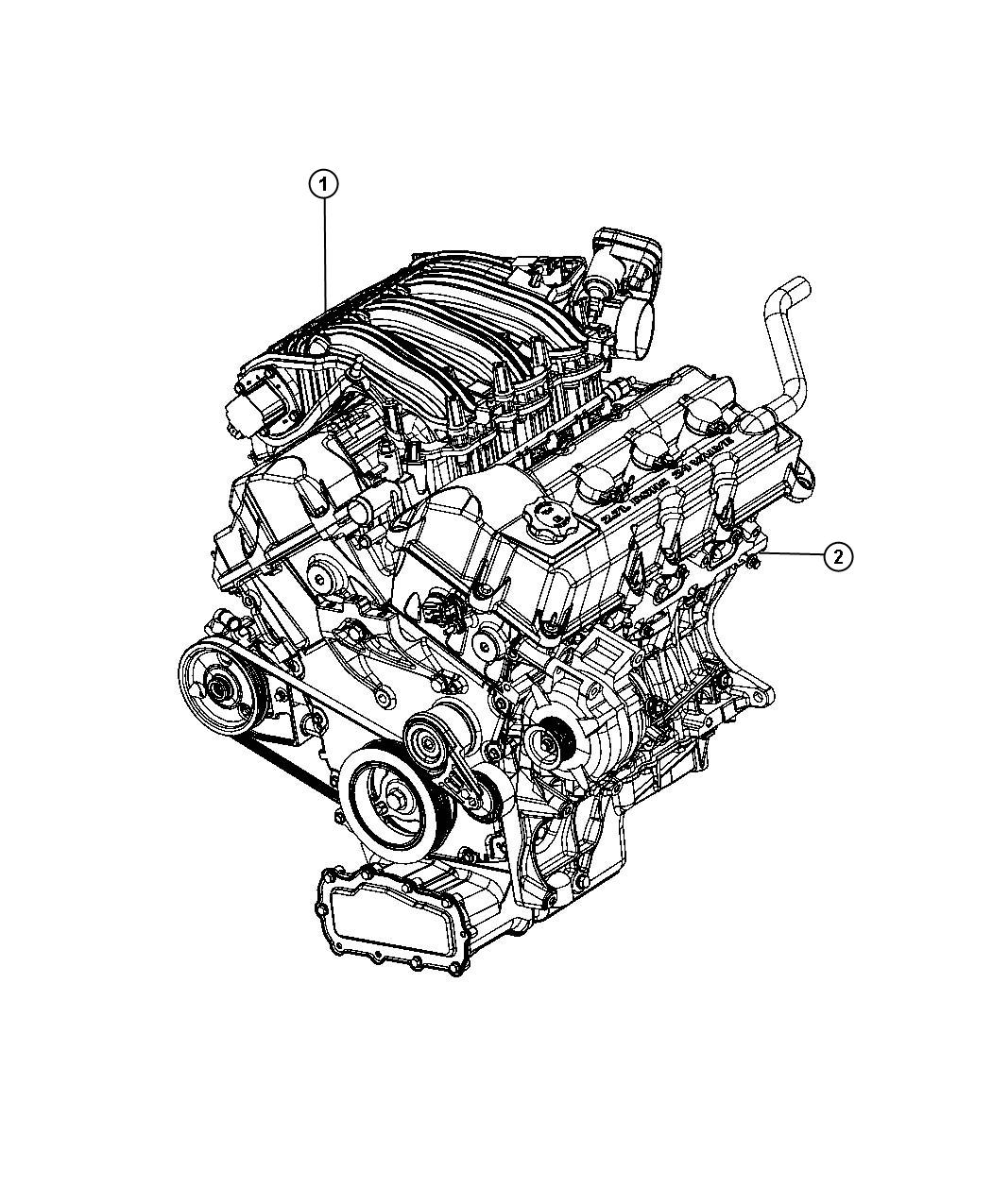 Diagram Engine Assembly And Service Long Block 2.7L [2.7L V6 DOHC 24 Valve MPI Engine]. for your Dodge Avenger  