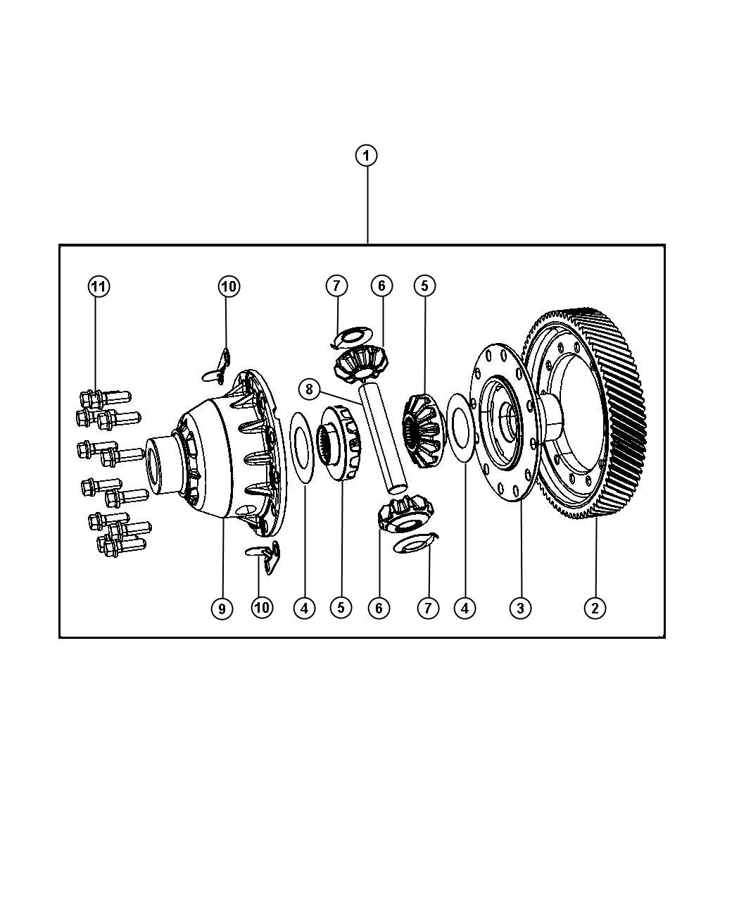Diagram Differential Assembly. for your 2018 Chrysler Pacifica  Touring L 