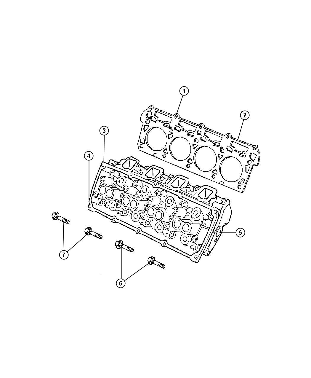 Diagram Cylinder Heads 5.7L [5.7L V8 HEMI VVT ENGINE] Without MDS. for your Dodge