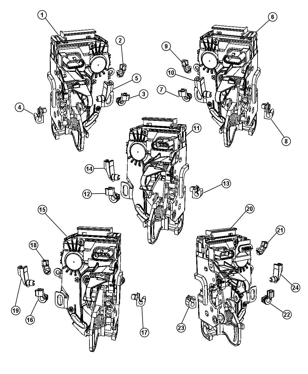 Diagram Latch and Clips. for your 2024 Dodge Hornet   