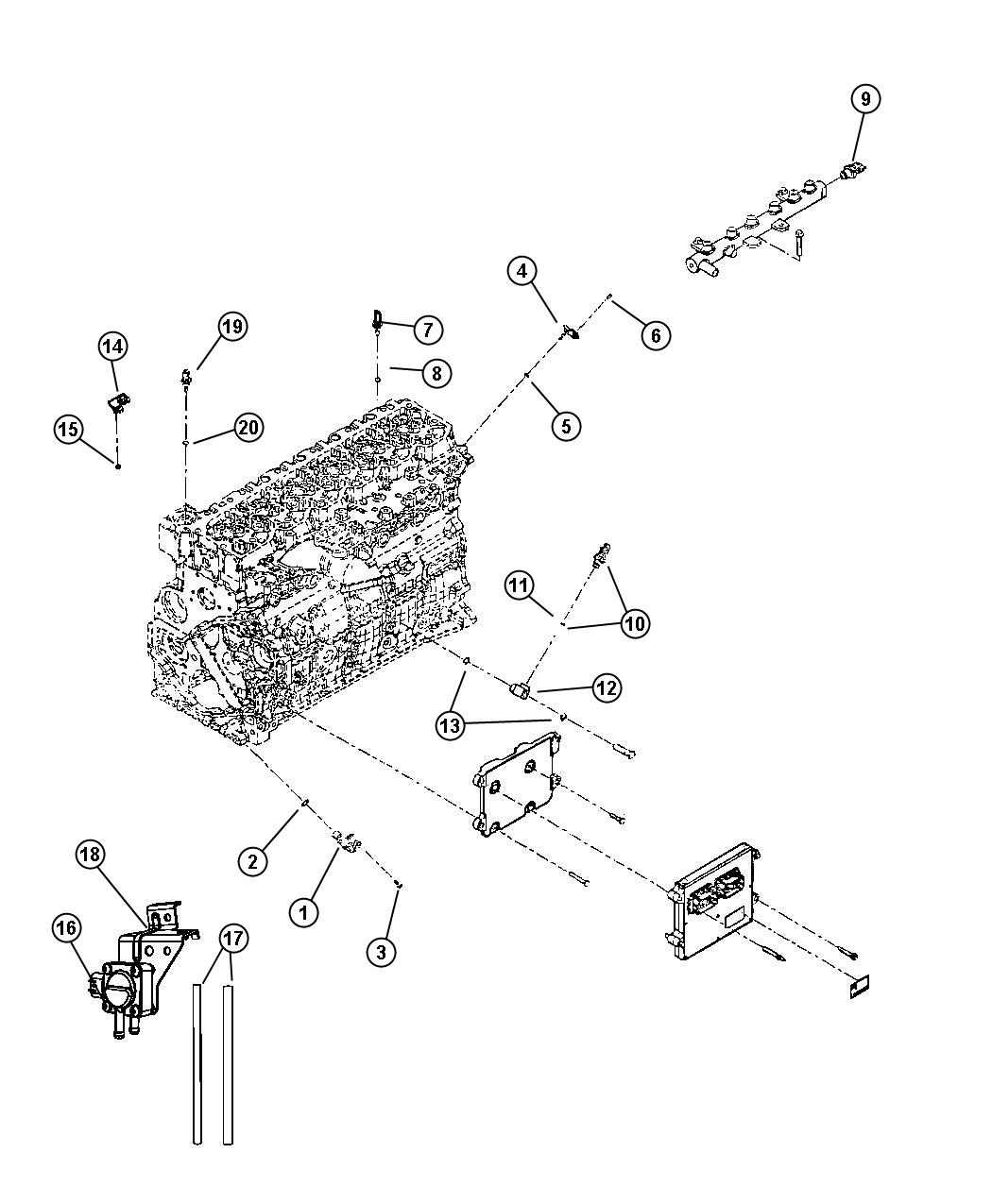 Diagram Sensors Engine Diesel. for your 2004 Ram 2500   