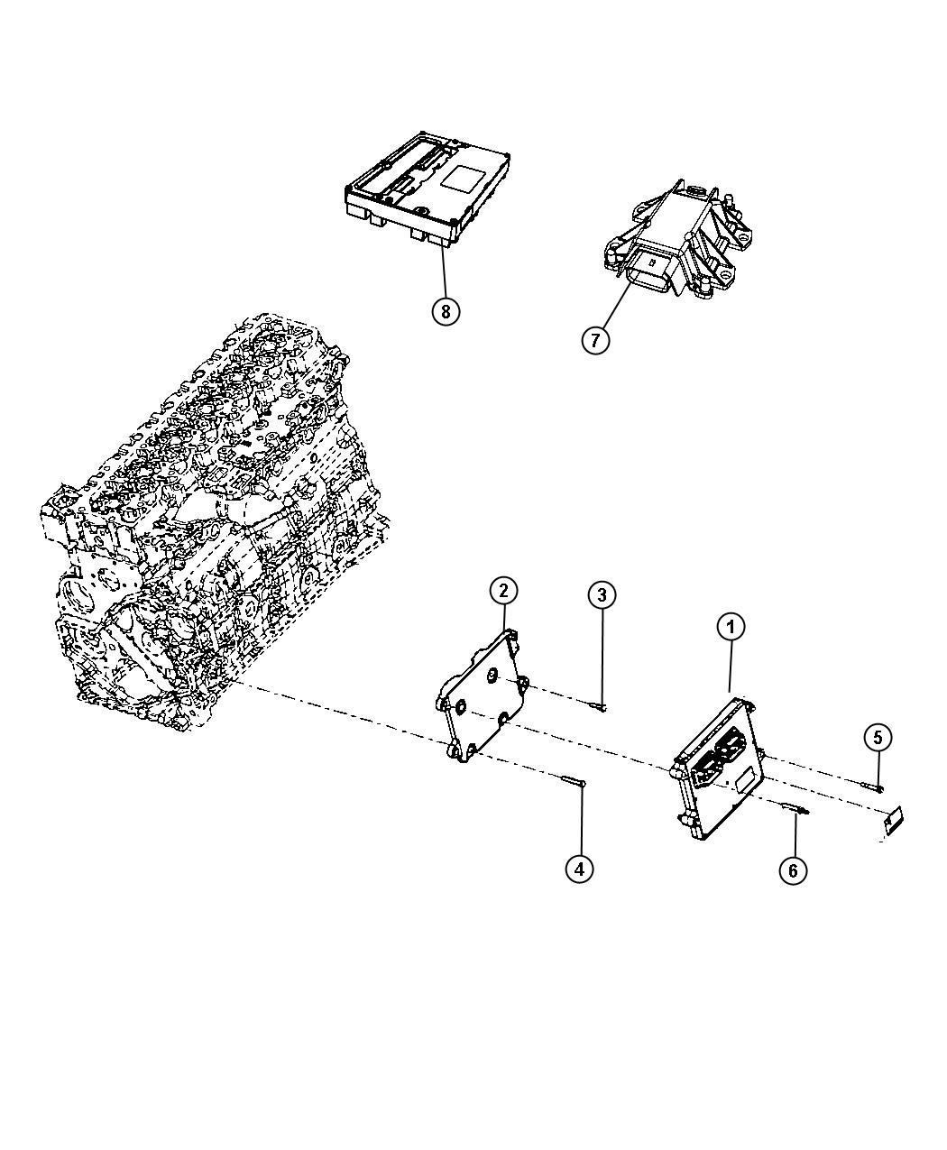 Diagram Modules Engine Compartment. for your 2000 Dodge Ram 2500   