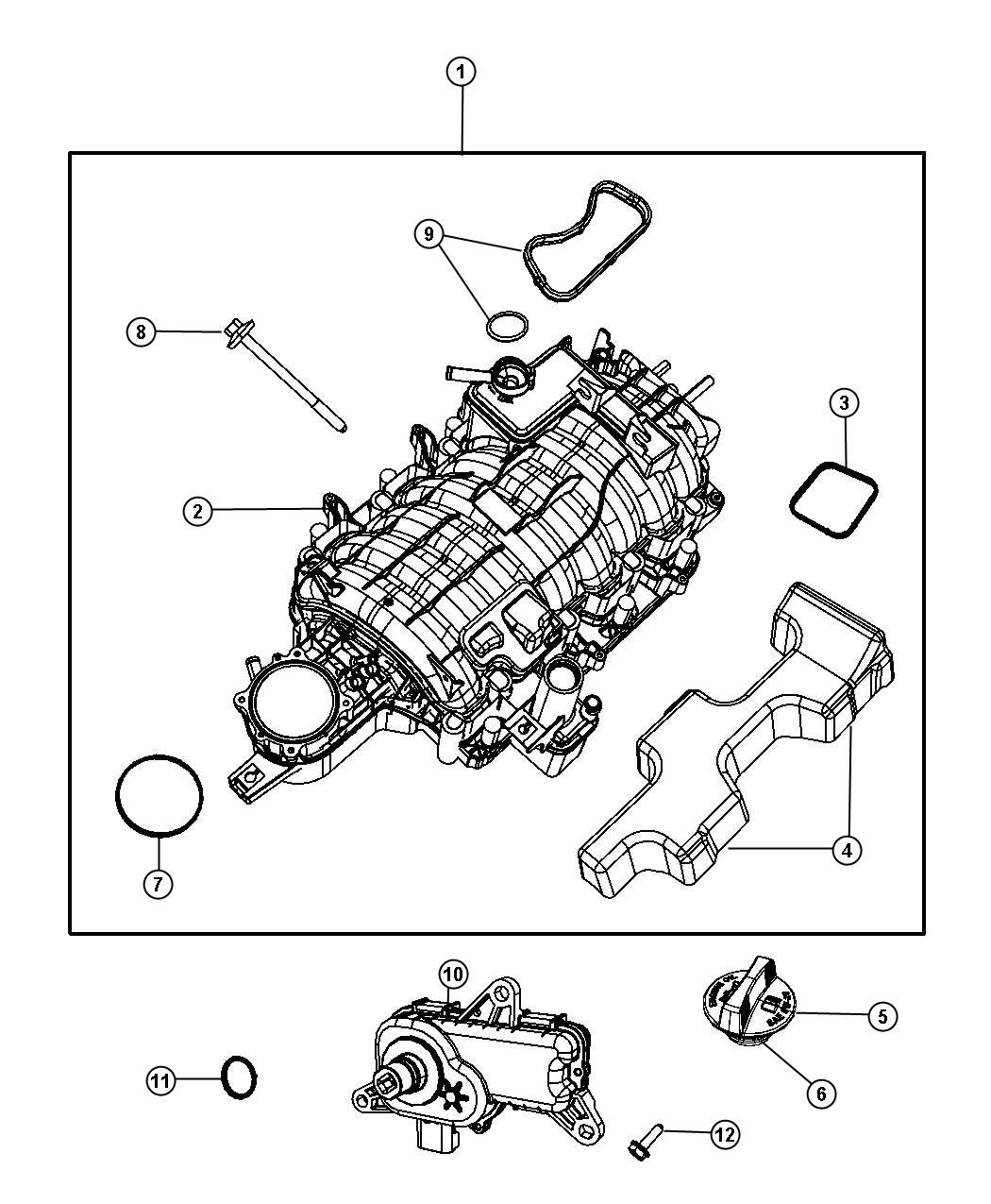 Diagram Intake Manifold 5.7L [5.7L Hemi VCT MDS Engine]. for your 2010 Chrysler 300 LX  