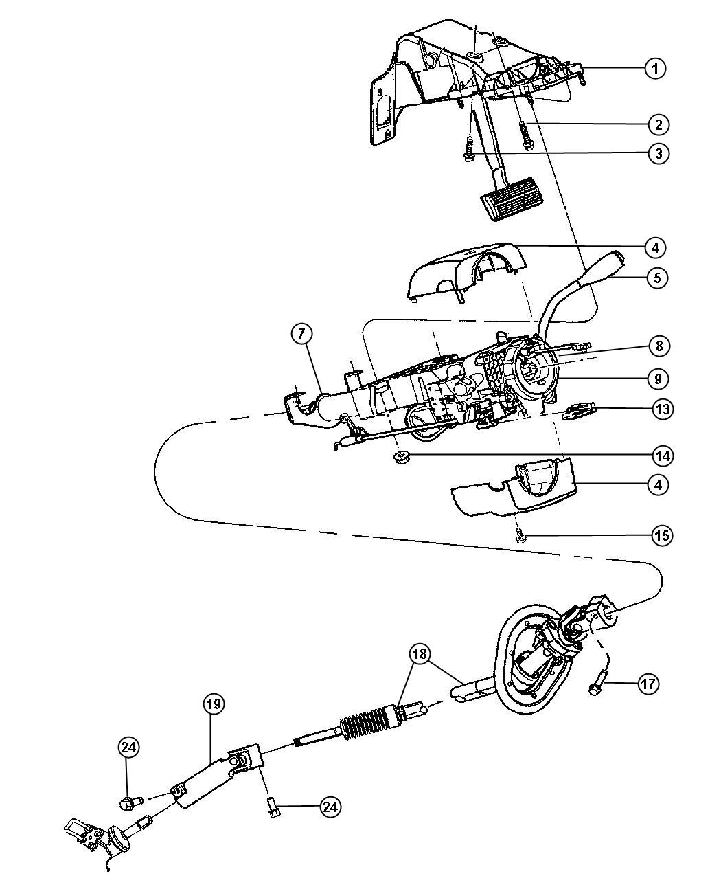 Diagram Steering Column. for your Dodge Ram 1500  