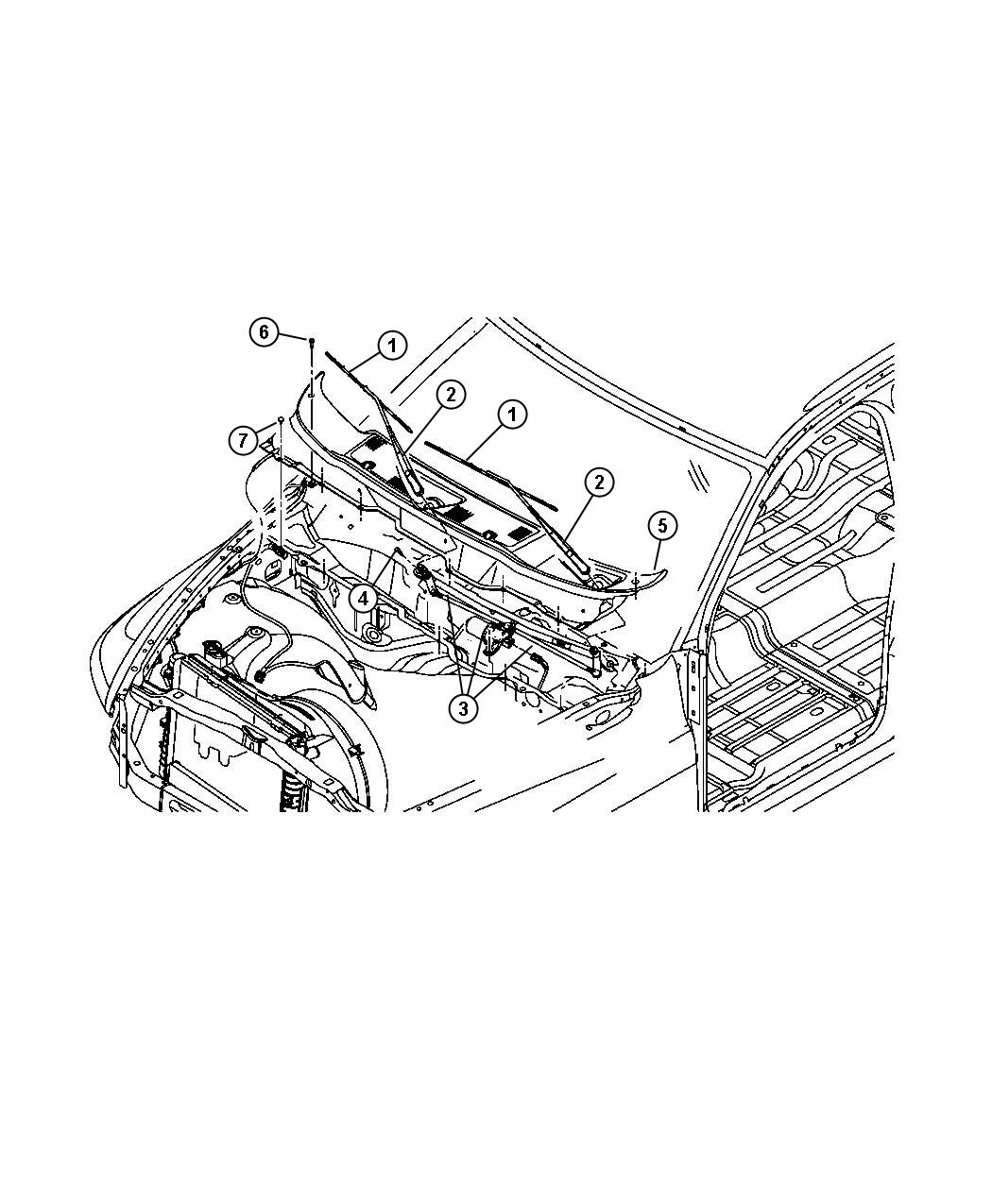 Front Wiper System. Diagram