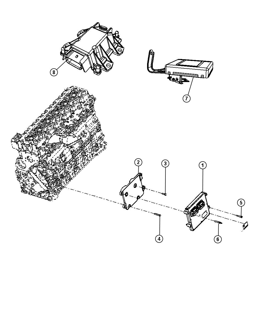 Diagram Modules Engine Compartment. for your 2000 Dodge Ram 2500   