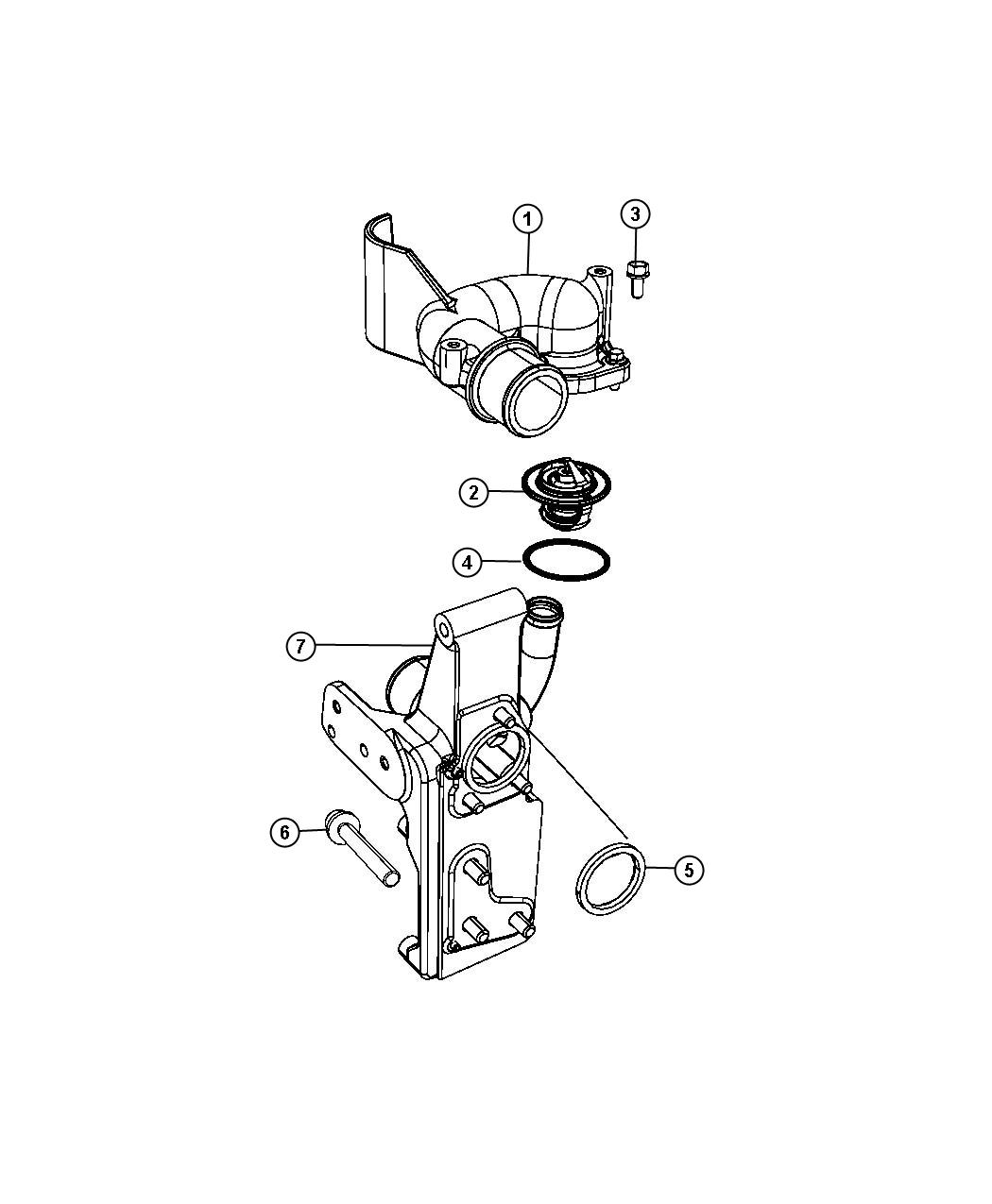 Thermostat and Related Parts. Diagram