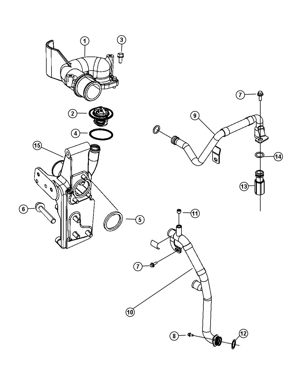 Thermostat and Related Parts. Diagram