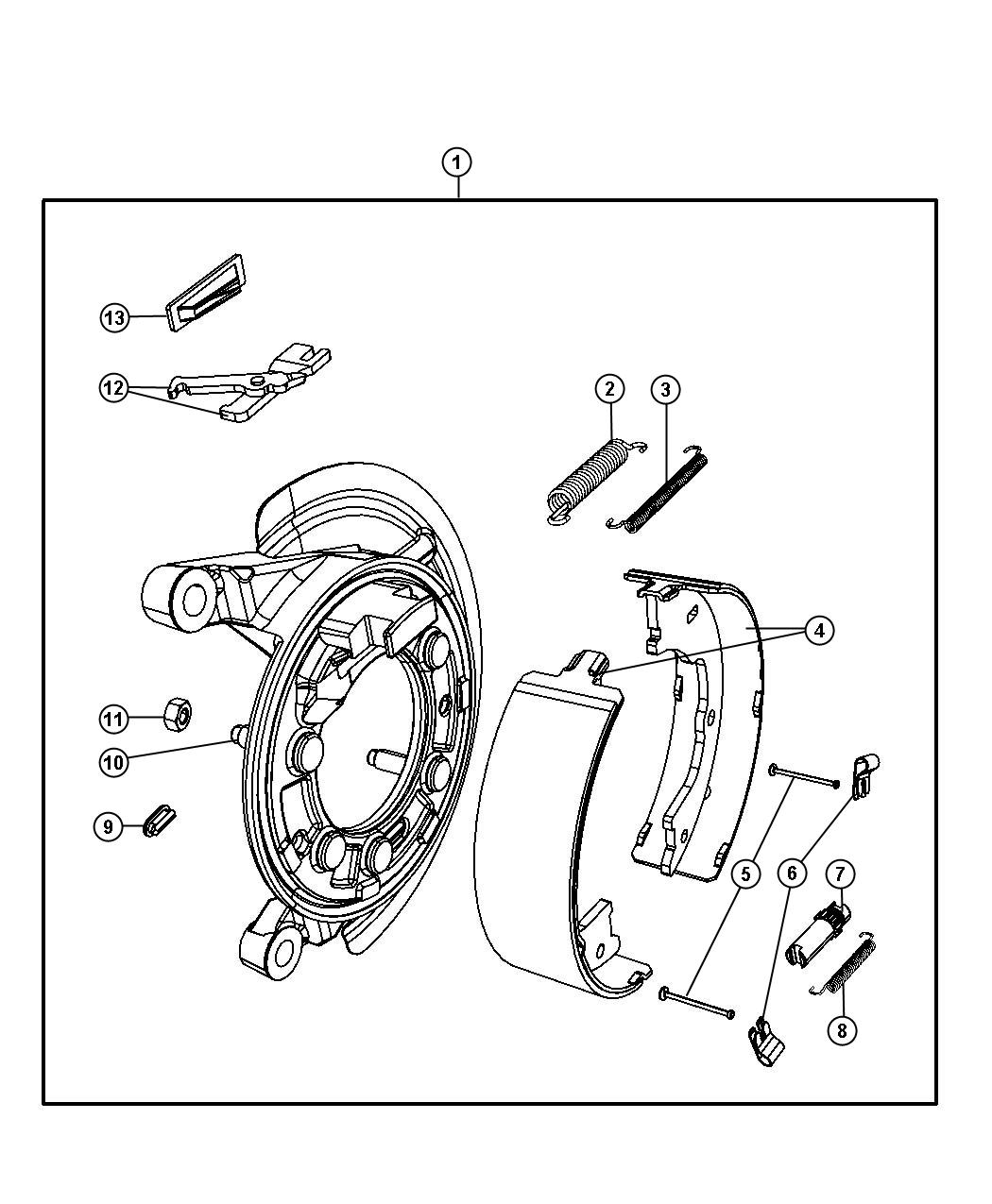 Diagram Park Brake Assembly,Rear Disc. for your Dodge Ram 5500  