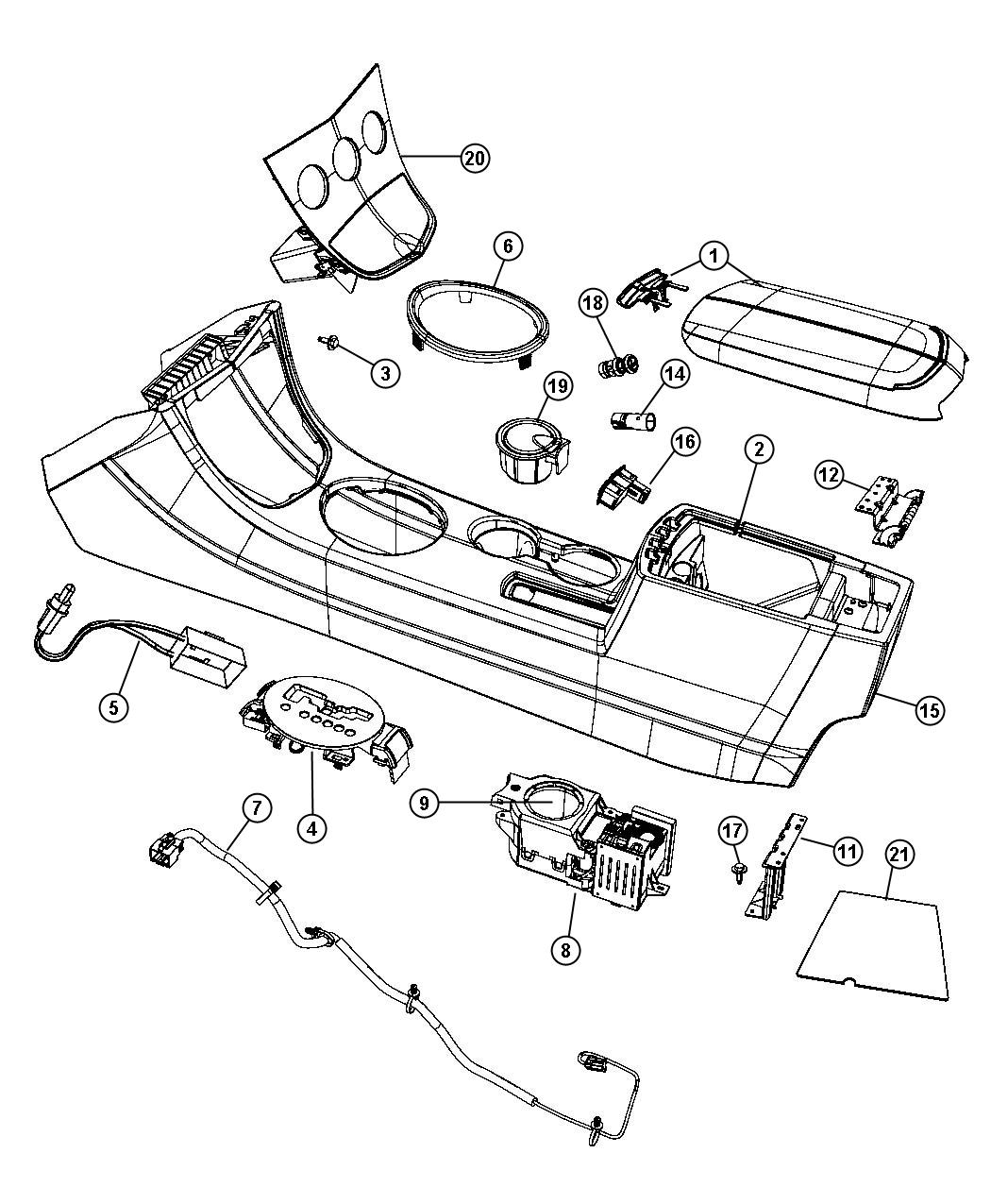 Floor Console - Chrysler. Diagram