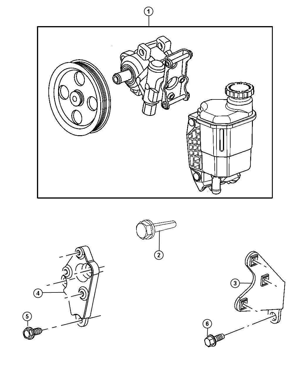 Diagram Power Steering Pump. for your 2004 Chrysler 300  M 