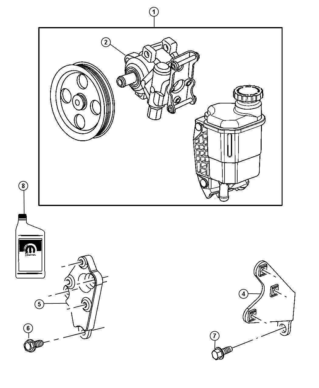 Diagram Power Steering Pump. for your 2004 Chrysler 300  M 