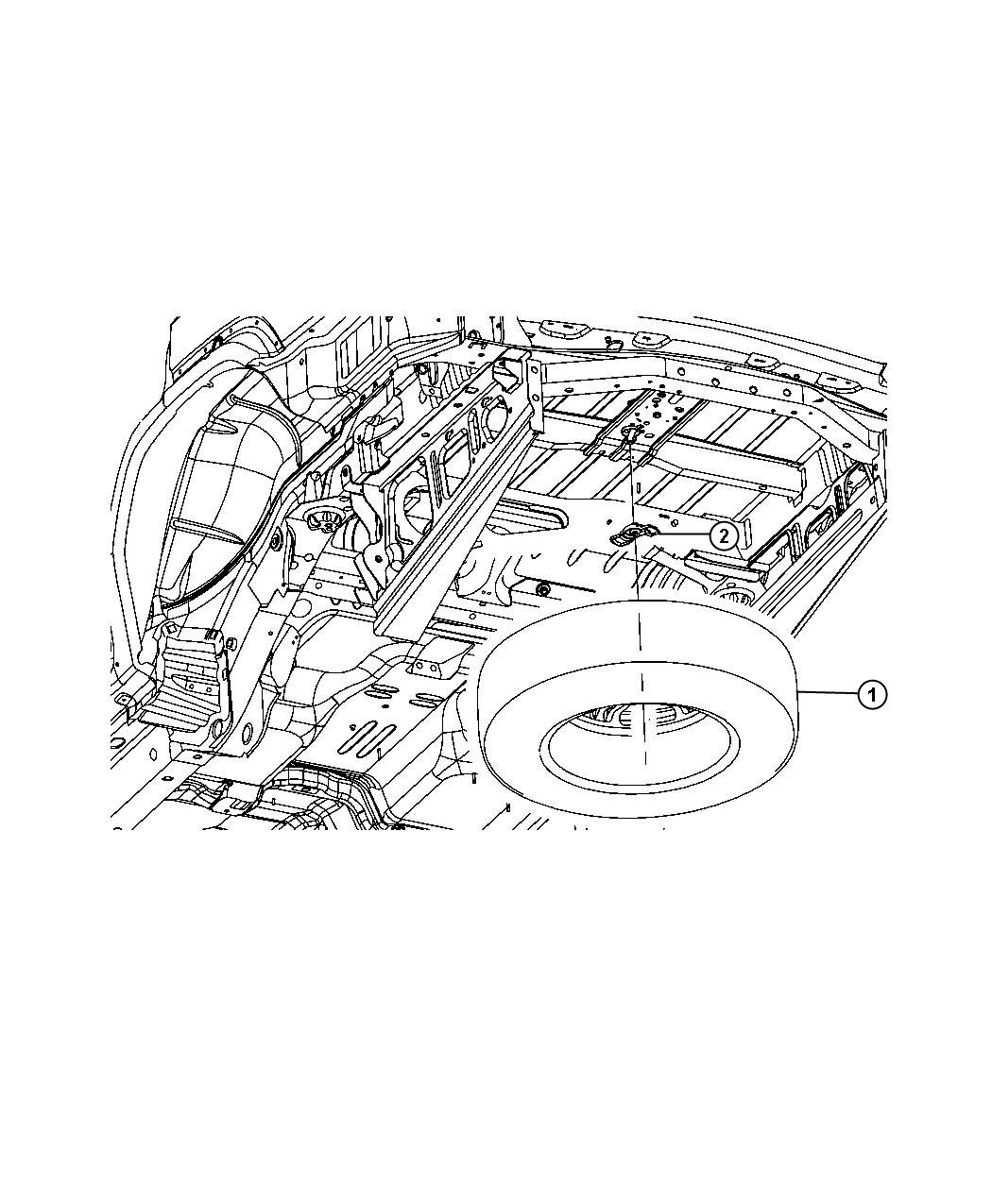 Diagram Spare Wheel Stowage. for your Jeep Commander  