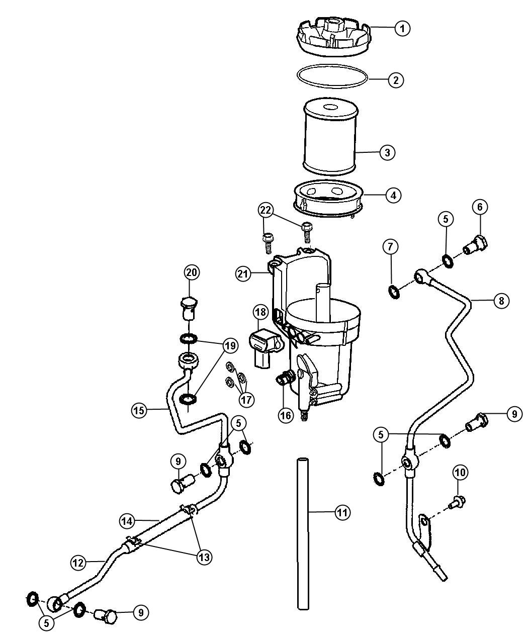 Fuel Filter 5.9L [5.9L I6 HO CUMMINS TD ENGINE] 1 of 2. Diagram