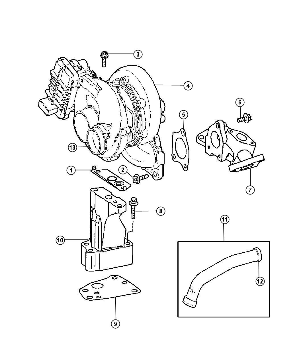 Diagram Turbo Charger 3.0L Diesel [3.0L V6 Turbo Diesel Engine]. for your Chrysler