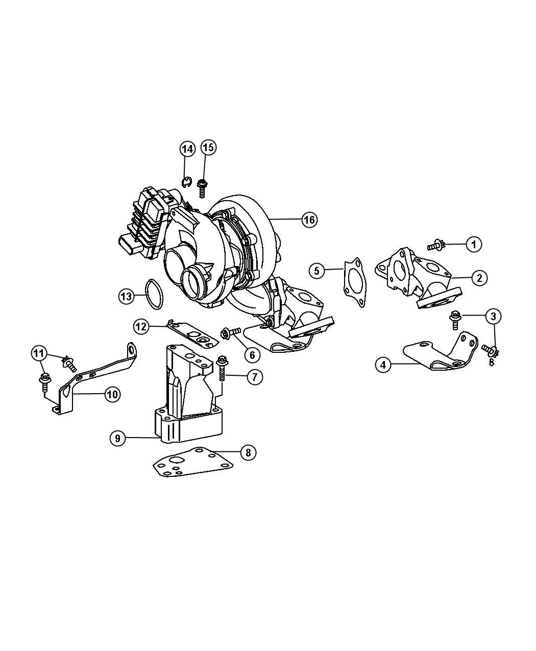 Diagram Turbo Charger And Oil Hoses/Tubes. for your Dodge