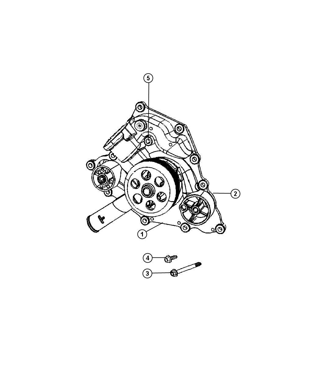 Diagram Water Pump and Related Parts. for your Dodge Charger  