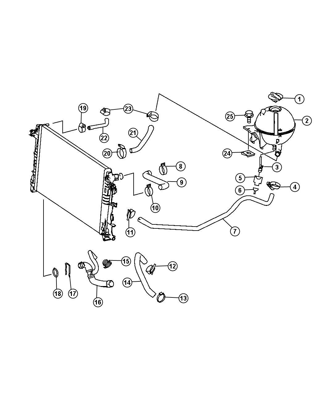 Coolant Recovery Bottle. Diagram