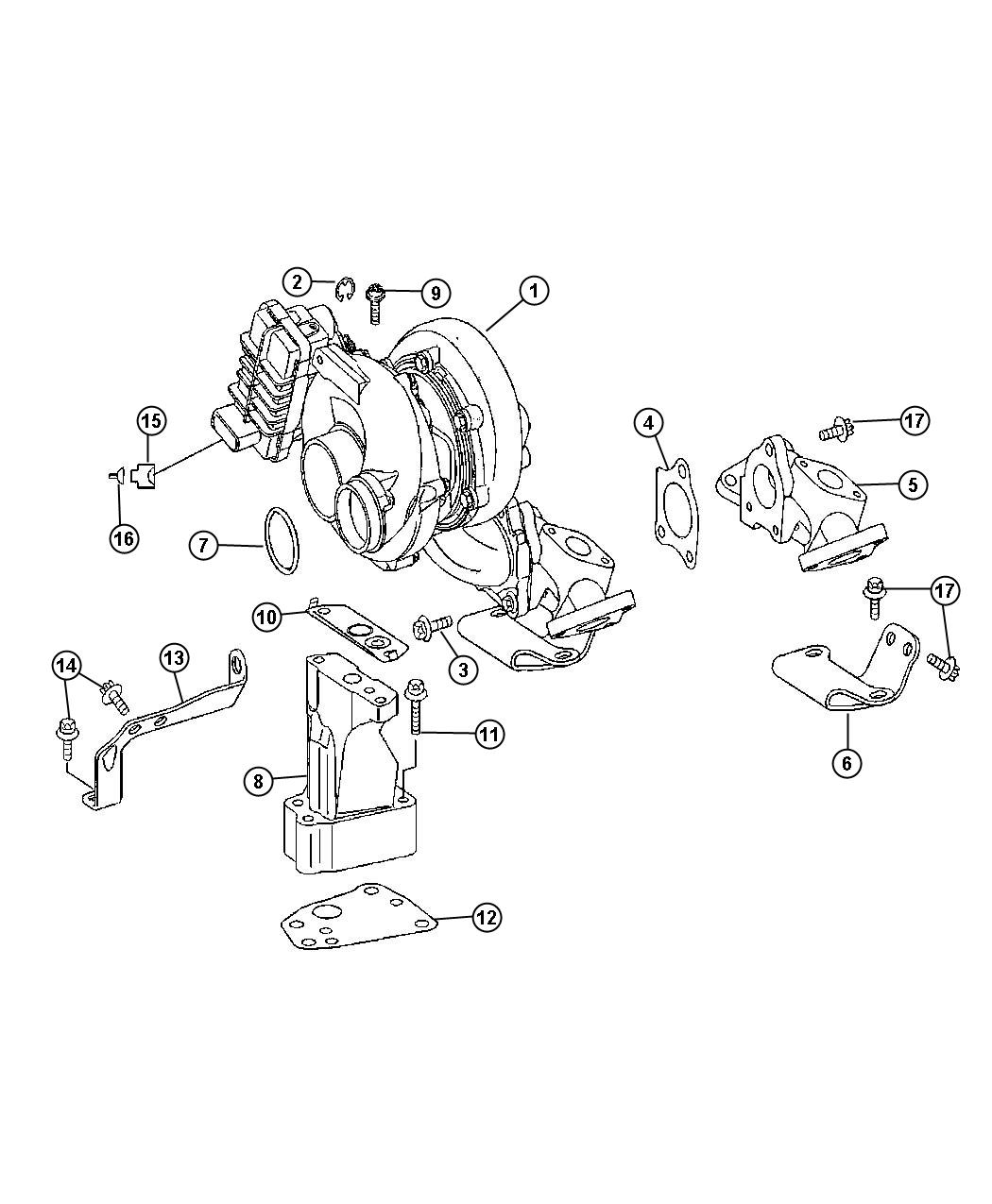 Diagram Fuel Injection Pump and Turbocharger [3.0L V6 Turbo Diesel Engine]. for your 2021 Jeep Grand Cherokee   