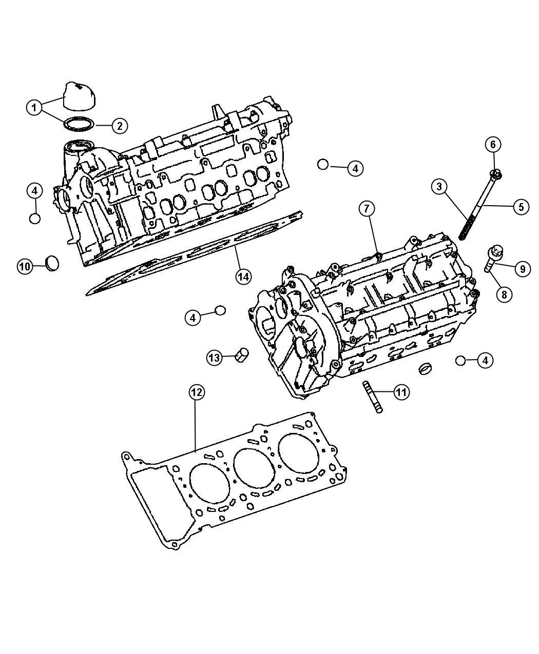 Diagram Cylinder Head 3.0L Diesel [3.0L V6 Turbo Diesel Engine]. for your Chrysler 300 M 