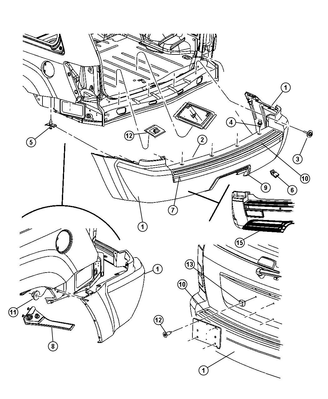 Diagram Fascia, Rear. for your 2023 Ram 2500   